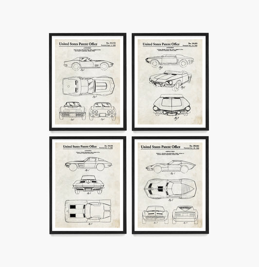 Corvette Patent Wall Art, Corvette Posters