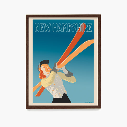 New Hampshire Ski Travel Poster, New Hampshire Wall Art